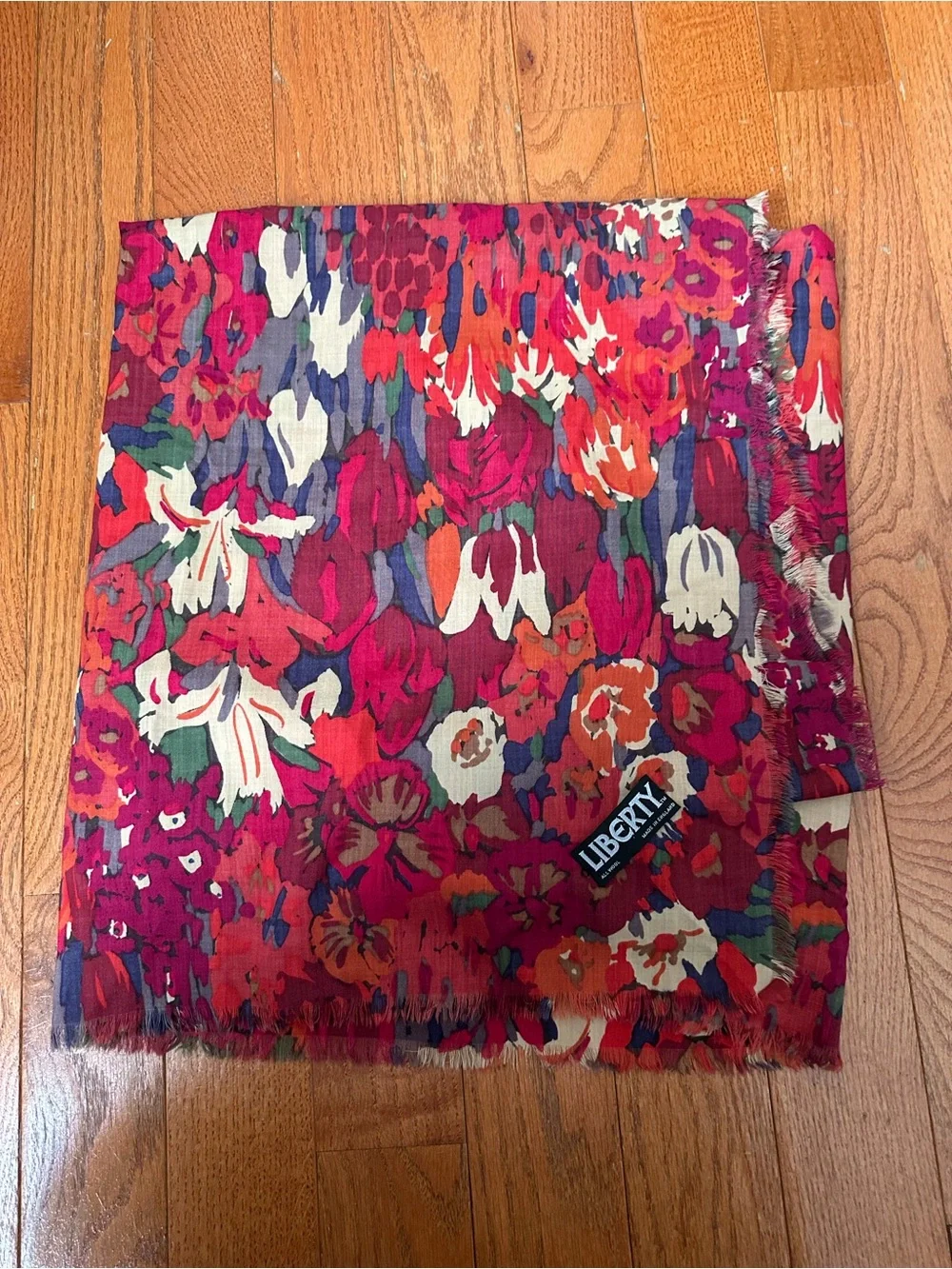 Liberty London All Wool Floral Scarf 50